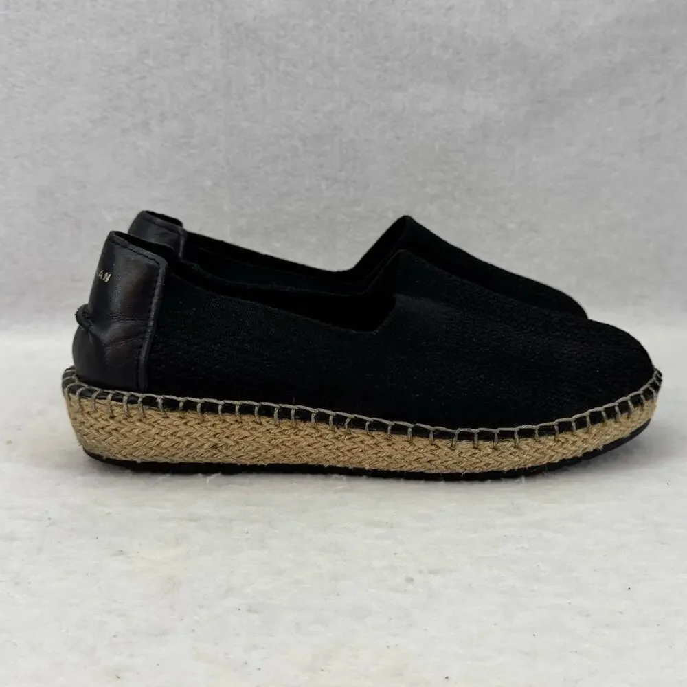 EUC Cole Haan Cloudfeel Stitchlite Women’s Espadrilles Shoes Black & Tan size 6